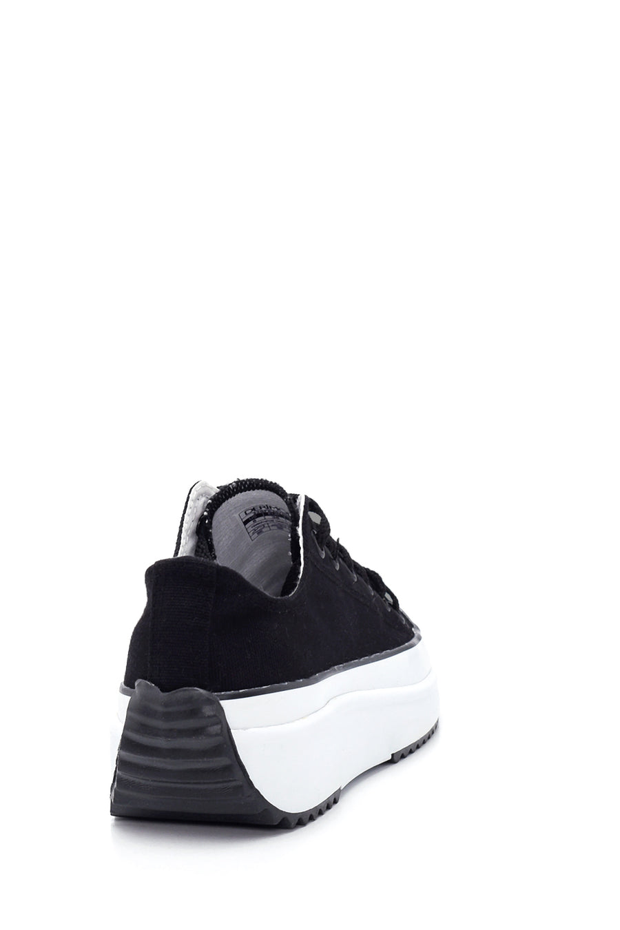 Women's Black Thick Soled Fabric Sneaker
