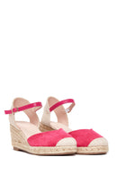 Kadın Pembe Süet Dolgu Topuk Espadril Sandalet | Derimod