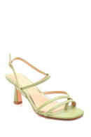 Women's Green Printed Heeled Sandals | Derimod