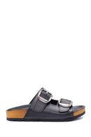Women's Black Double Buckle Slippers | Derimod
