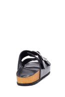 Women's Black Double Buckle Slippers | Derimod