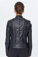 Irma Kadın Siyah Streç-Fit Deri Ceket | Derimod