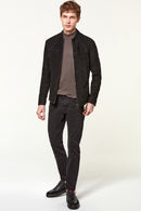 Neymar Erkek Siyah Süet Deri Ceket | Derimod