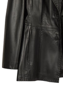 Barbara Women's Black Long Leather Jacket | Derimod