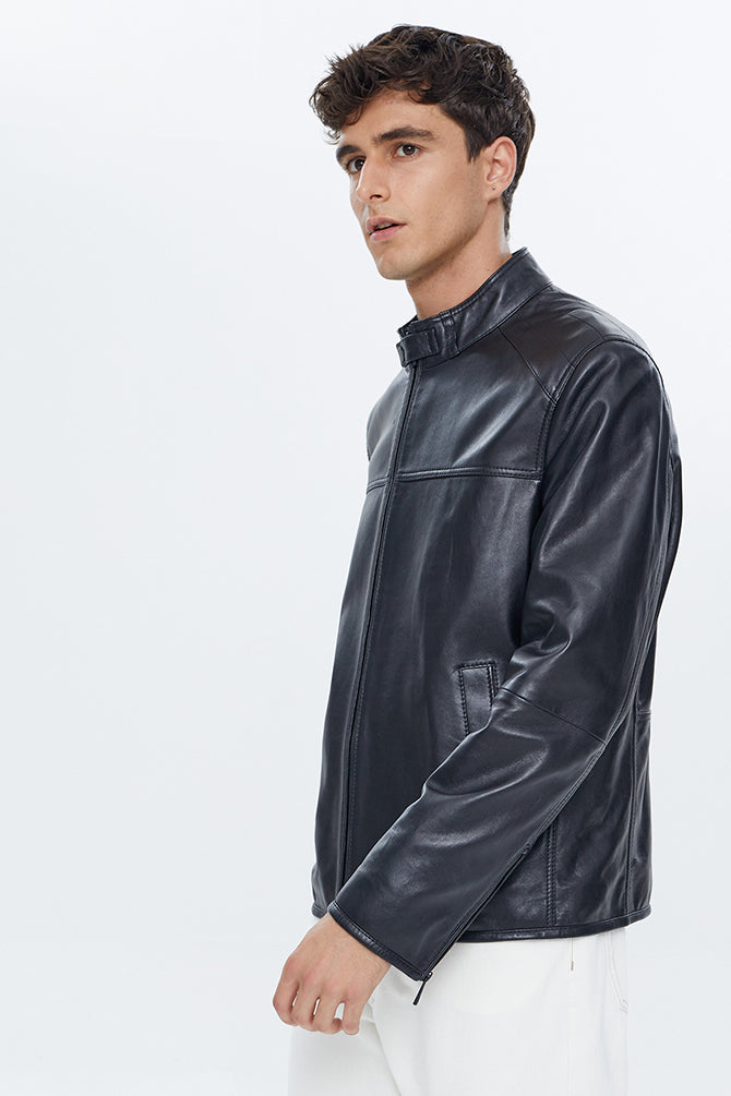Ray Men's Black Leather Jacket