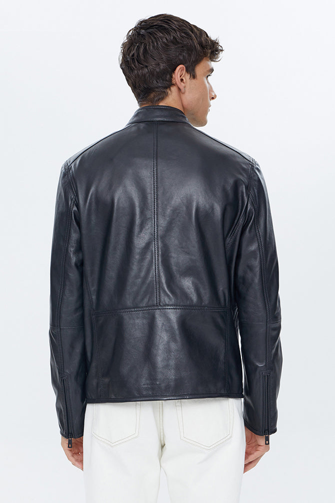 Ray Men's Black Leather Jacket