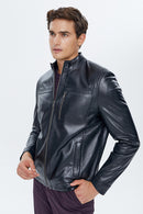 Oscar Men's Black Leather Jacket | Derimod