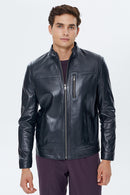 Oscar Men's Black Leather Jacket | Derimod