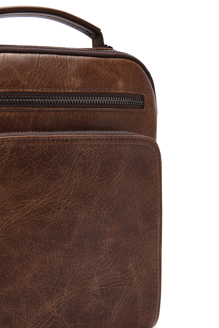 Men's Brown Leather Crossbody Bag