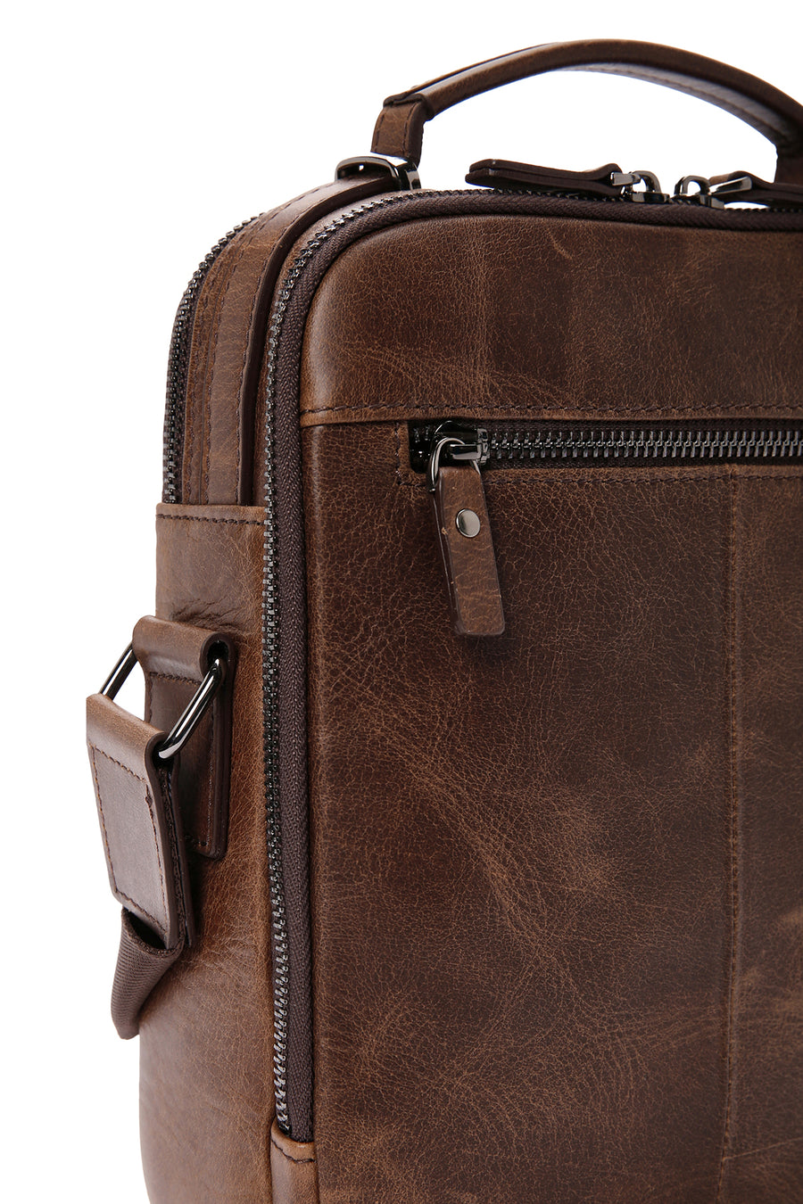 Men's Brown Leather Crossbody Bag