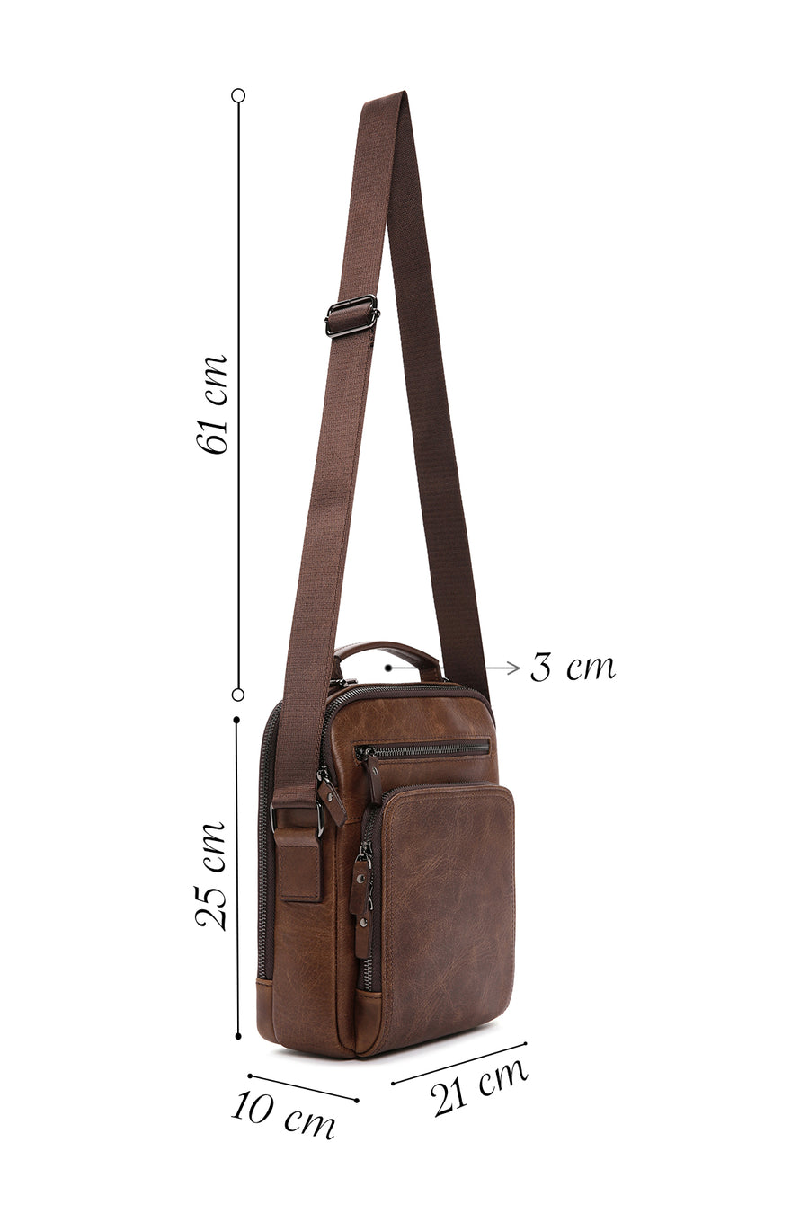 Men's Brown Leather Crossbody Bag