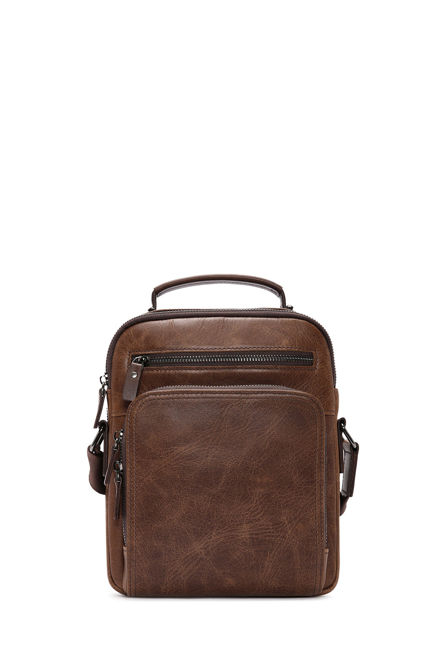 Men's Brown Leather Crossbody Bag