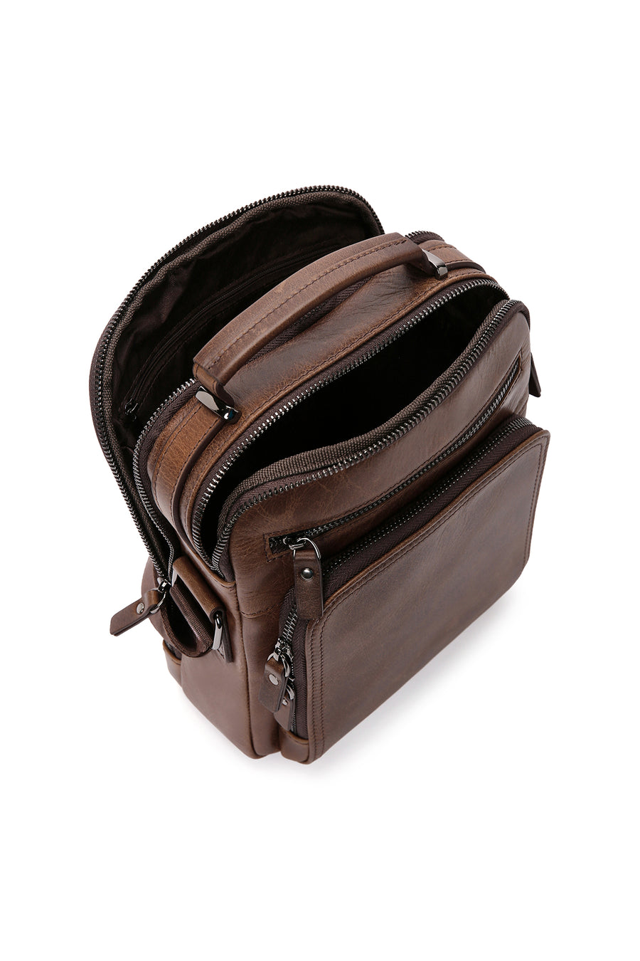 Men's Brown Leather Crossbody Bag