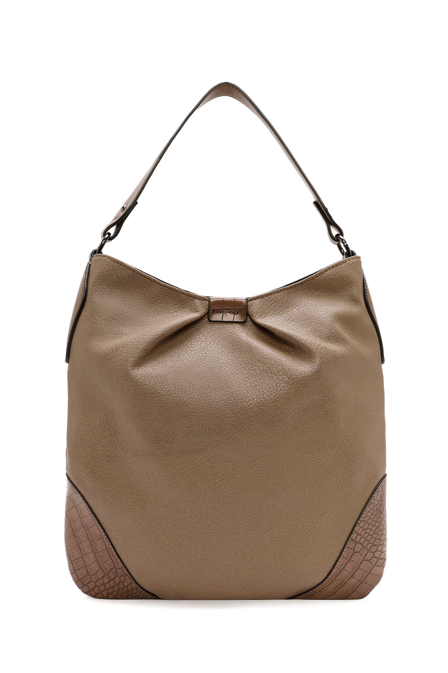 Women's Brown Long Strap Suede Shoulder Bag