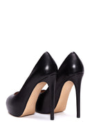 Kadın Siyah Deri Platfrom Stiletto | Derimod