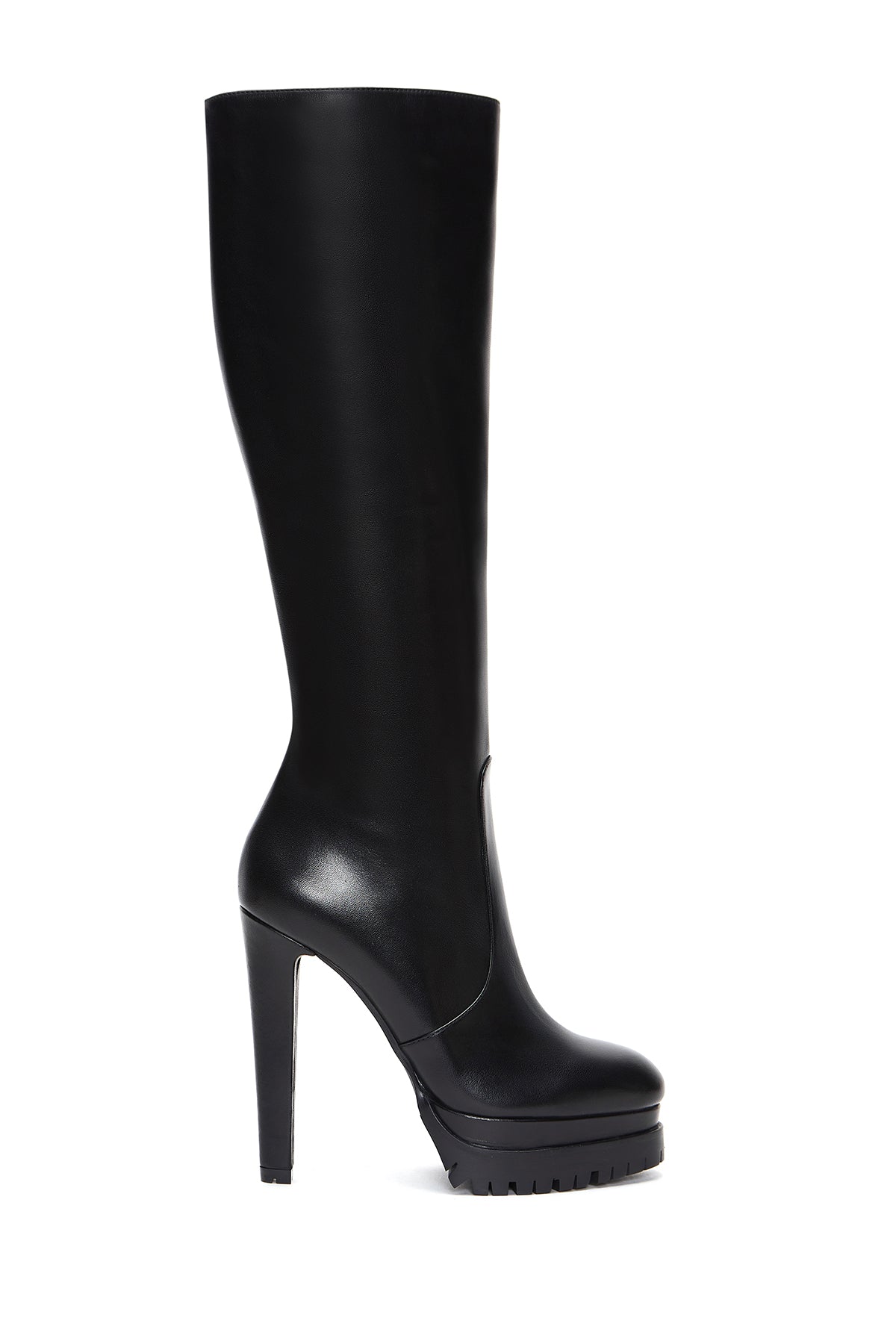 Women's High Heel Platform and Zipper Leather Boots 22WFD101418 | Derimod