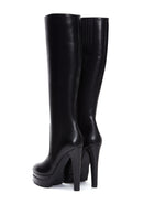 Women's High Heel Platform and Zipper Leather Boots | Derimod