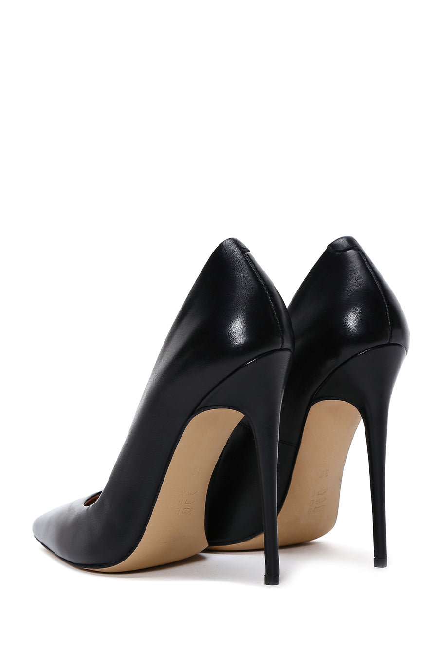 Kadın Siyah Deri Yüksek Topuklu Stiletto