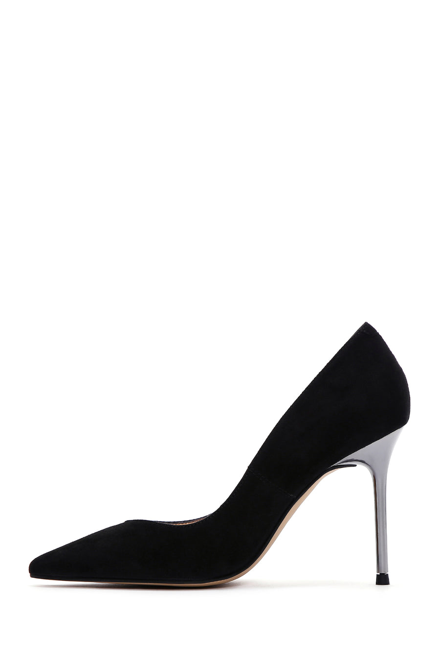 Kadın Siyah Süet Deri Stiletto