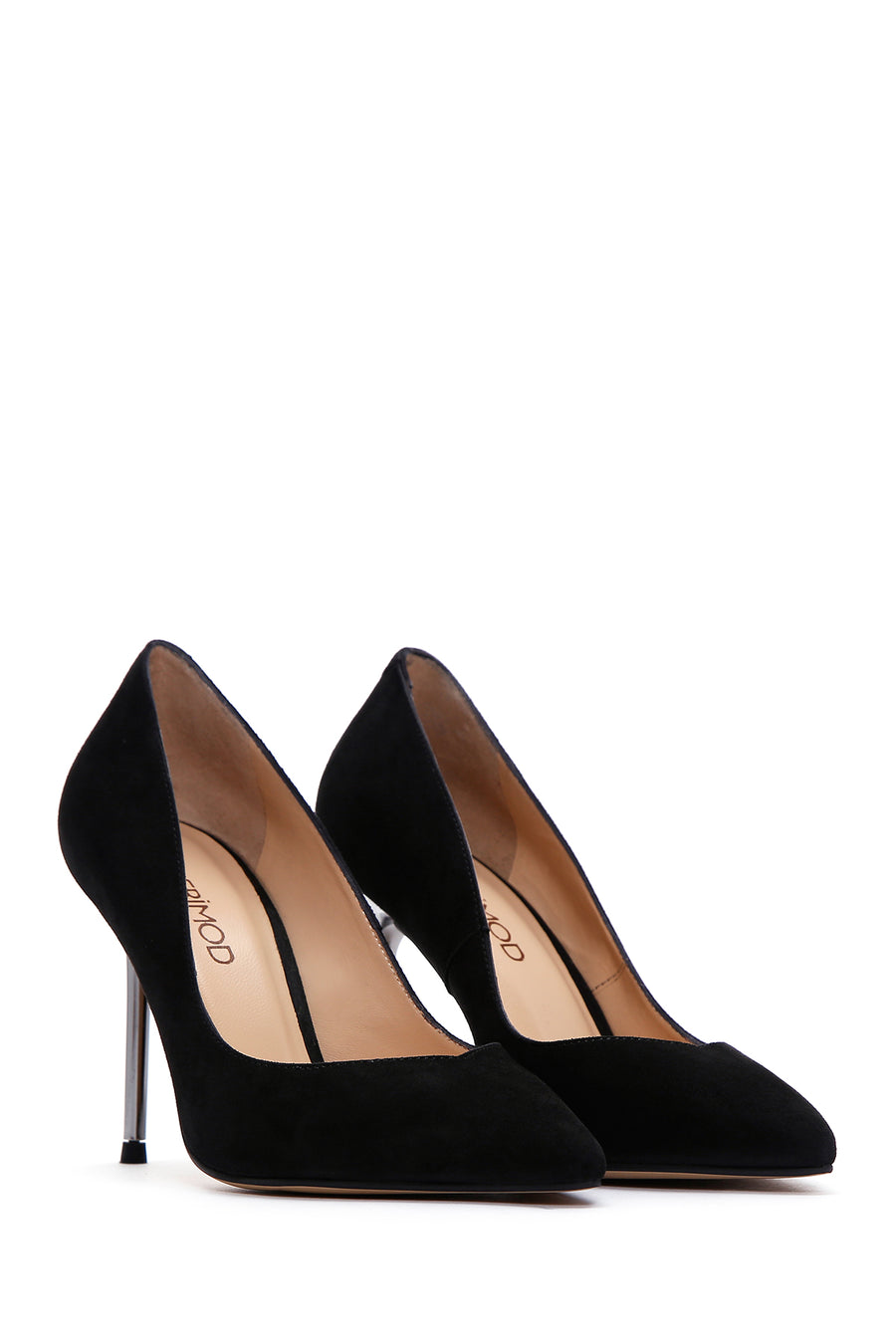 Kadın Siyah Süet Deri Stiletto