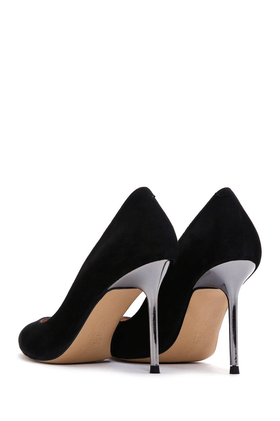 Kadın Siyah Süet Deri Stiletto