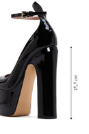 Women's Black Leather Platform Heeled Shoes | Derimod