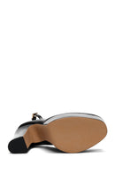 Women's Black Leather Platform Heeled Shoes | Derimod