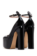 Women's Black Leather Platform Heeled Shoes | Derimod