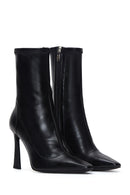 Women's Black High Heel Stretch Leather Boots | Derimod