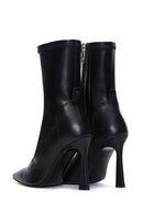 Women's Black High Heel Stretch Leather Boots | Derimod