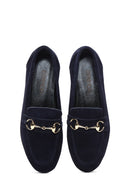 Kadın Lacivert Süet Deri Loafer | Derimod