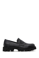 Women's Black Thick Soled Loafer | Derimod