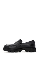 Women's Black Thick Soled Loafer | Derimod
