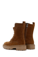 Women's Tan Suede Leather Boots | Derimod