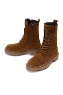 Women's Tan Suede Leather Boots | Derimod