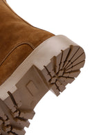 Women's Tan Suede Leather Boots | Derimod