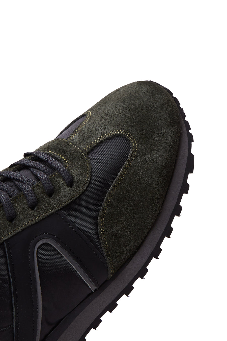 Erkek Siyah Süet Deri Detaylı Sneaker