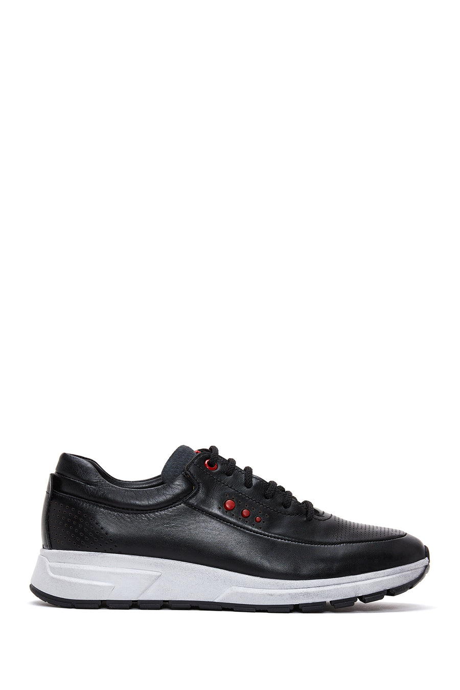 Men's Black Leather Sneaker 22WFD660518 | Derimod
