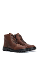 Men's Leather Zippered Boots | Derimod