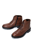 Men's Leather Zippered Boots | Derimod