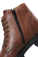 Men's Leather Zippered Boots | Derimod