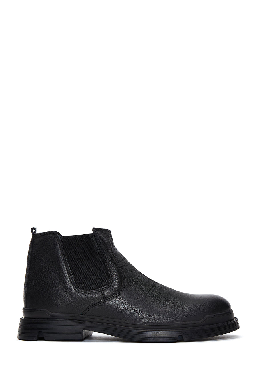 Men's Black Leather Zippered Classic Boots 22WFD6818FT | Derimod