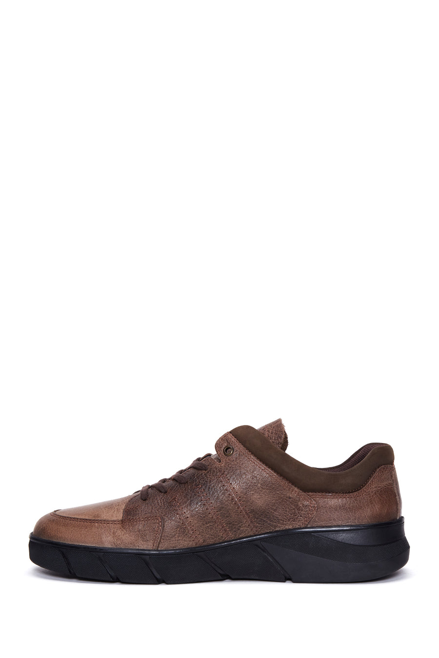Erkek Vizon Deri Casual Sneaker