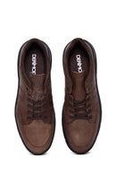 Erkek Vizon Deri Casual Sneaker | Derimod