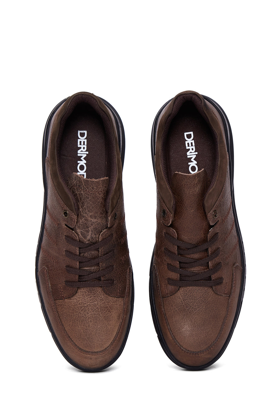Erkek Vizon Deri Casual Sneaker