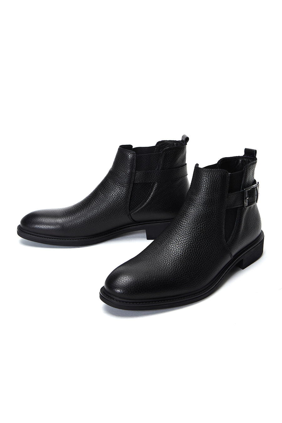 Men's Leather Buckle Classic Boots