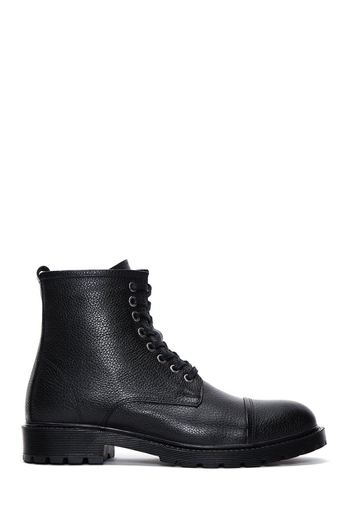 Men's Black Leather Zippered Boots 22WFD6845FT | Derimod