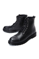 Men's Black Leather Zippered Boots | Derimod