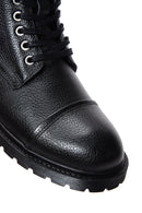 Men's Black Leather Zippered Boots | Derimod