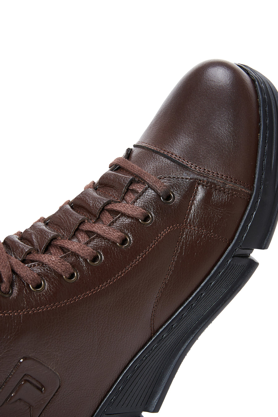 Men's Brown Leather Zippered Boots